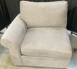 Open Box: Pearce Roll Arm Left Armchair - Performance Brushed Basketweave Charcoal