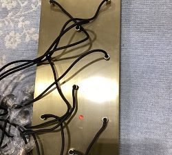 Open Box: Raina Alabaster Linear Multi Globe Chandelier (46") - Tumbled Brass