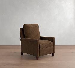 Open Box: Tyler Roll Arm Tall Manual Recliner without Nailheads (41") - Gravel Chocolate, Espresso