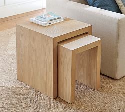 Blair Herringbone Square Nesting Side Tables