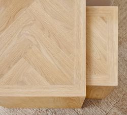 Blair Herringbone Square Nesting Side Tables