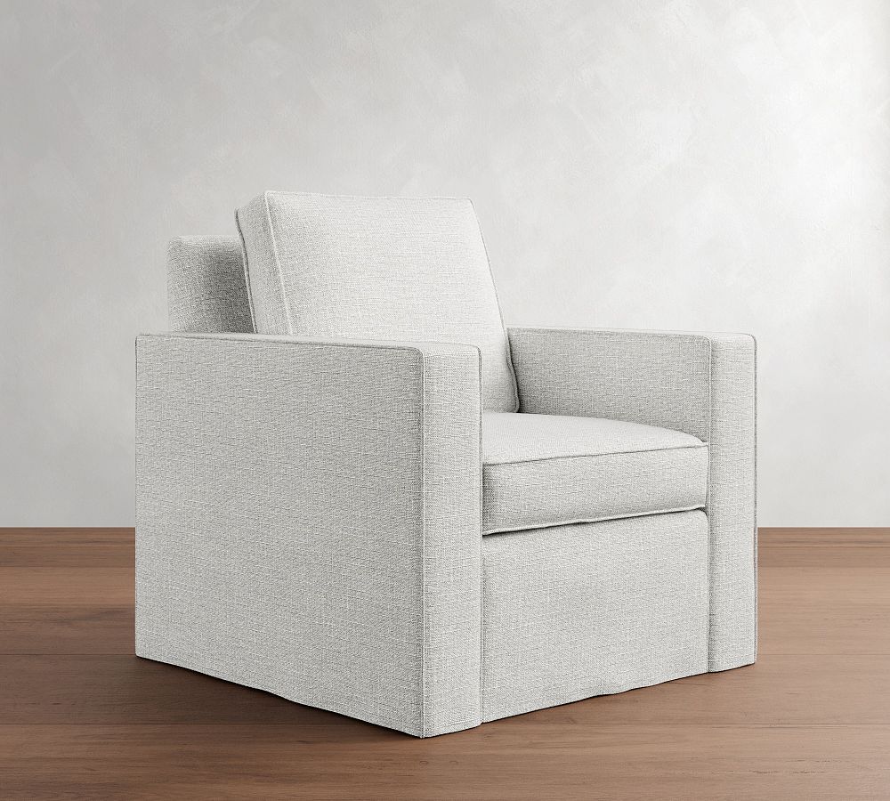 Cameron Square Arm Slipcovered Chair by Pottery Barn