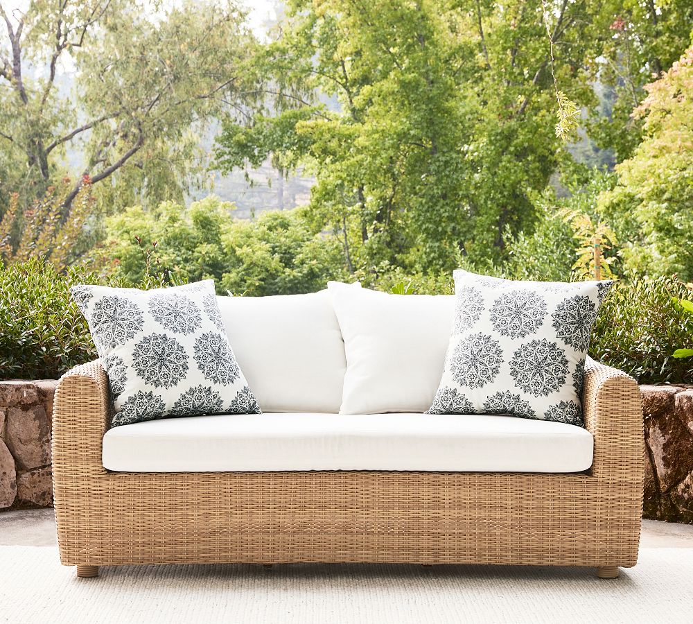 Gideon Wicker Outdoor Sofa (68") by Pottery Barn