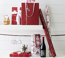 19-Piece Holiday Gift Wrapping Set - Merry Toile