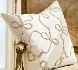 LoveShackFancy Rhinestone Bow Pillow Cover