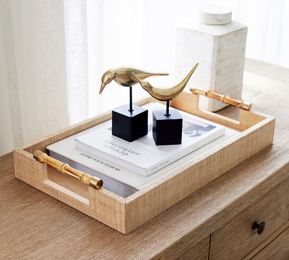 Lewis Raffia Tray | Pottery Barn