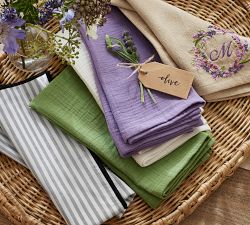 Monique Lhuillier Provence Embroidered Cotton Napkins - Set of 4