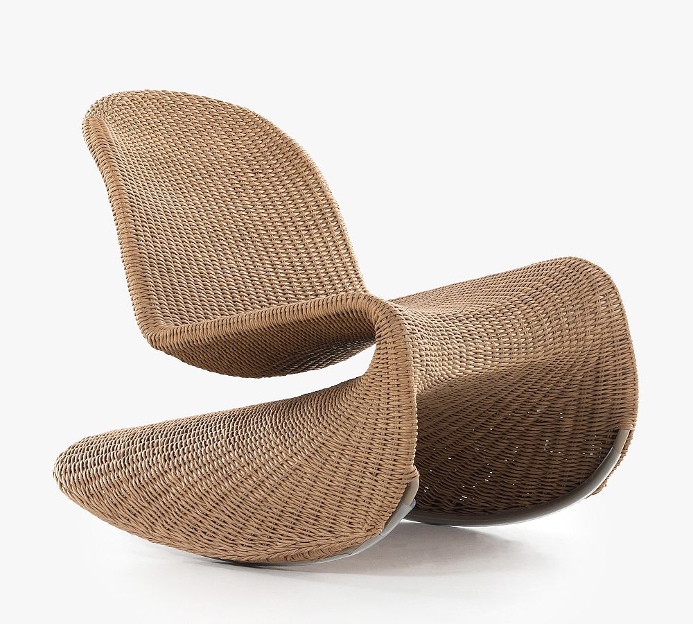 Encinitas Wicker Rocking Outdoor Lounge Chair - Vintage Natural