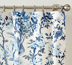 Open Box: Nola Printed Curtain, 50"W x 96"L - Blue Multi