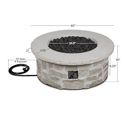 Jaren Round Stone Propane Fire Pit Table (40")