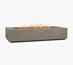 Burrows Steel Rectangular Propane Fire Pit Table with Lid Cover (42"-70")