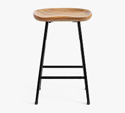 Open Box: Atticus Counter Stool - Light Honey, Black