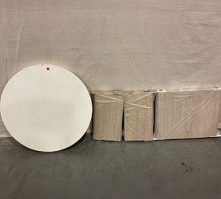 Open Box: Cayman Concrete &amp; Eucalyptus Round Outdoor Side Table (26") - Biscotti