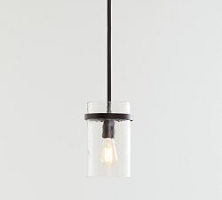 Open Box: Laurel Glass Pendant (8") - Bronze
