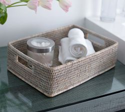 Tava Handwoven Rattan Rectangular Storage Basket