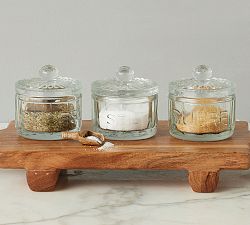 Bistro Glass Salt, Sugar, and Spice Cellar, Set of 3