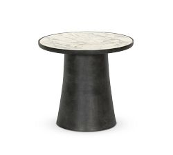 Darlyn Marble Round Outdoor End Table (22.5")