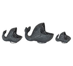 Decorative Woven Whale Baskets, Set of 3