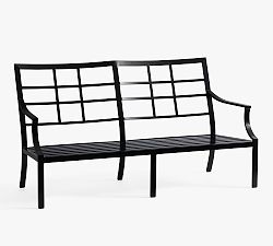Open Box: Riviera Metal Outdoor Sofa Frame, 63" - Black
