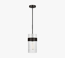 Open Box: Gwen Textured Glass Pendant - Aged Iron