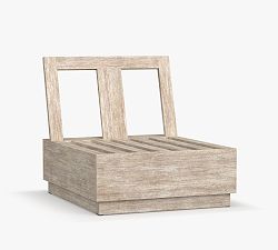 Open Box: Indio FSC® Eucalyptus Modern Outdoor Platform Armless Chair Frame - Biscotti