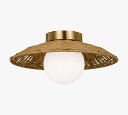 Soleil Rattan Flush Mount (13")