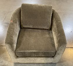 Open Box: Remmy Swivel Chair, Petite (32") - Rustic Chenille Dark Moss