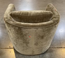 Open Box: Remmy Swivel Chair, Petite (32") - Rustic Chenille Dark Moss