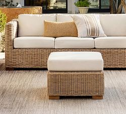 Huntington  Wicker Outdoor Ottoman (27")