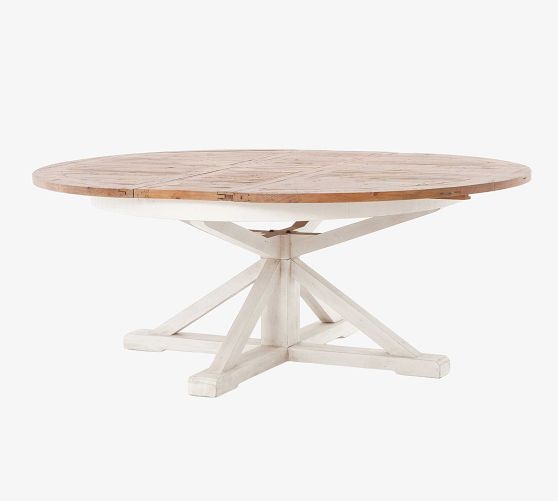 Hart Round Reclaimed Wood Extendable Dining Table (63" - 79")