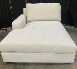 Open Box: Big Sur Square Arm Left Wide Chaise - Performance Heathered Basketweave Alabaster, Espresso