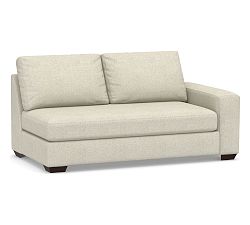 Open Box: Big Sur Square Arm Right Loveseat with Bench Cushion - Performance Heathered Basketweave Alabaster, Espresso