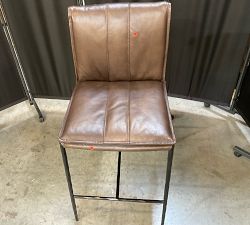 Open Box: Eugina Leather Counter Stool (27") - Antique Brown