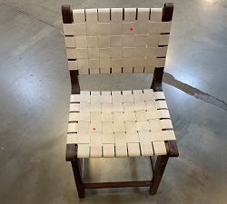 Open Box: Fenton Woven Leather Counter Stool (24") - Statesville Pebble, Coffee Bean