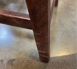 Open Box: Fenton Woven Leather Counter Stool (24") - Statesville Pebble, Coffee Bean