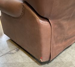 Open Box: Lansing Leather Swivel Recliner - Gravel Chocolate