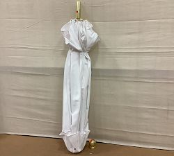 Open Box: Premium 9' Round Outdoor Patio Umbrella w/ Eucalyptus Tilt Frame​ - Sunbrella® Canvas White
