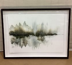 Open Box: Quietside Pines Framed Print #1 - Black