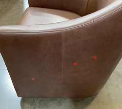 Open Box: Tillman Leather Swivel Chair without Nailheads - Gravel Chocolate