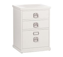 Open Box: Bedford 3-Drawer File Cabinet (20.5") - Antique White, Brushed Nickel
