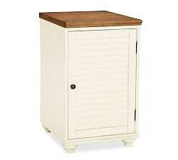 Open Box: Whitney Shuttered Wood Storage Cabinet (18") - Almond White