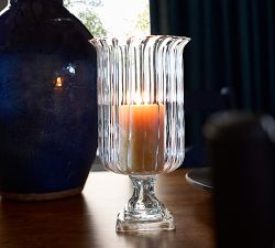 Fluted Glass Hurricane Candle Holder