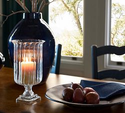 Fluted Glass Hurricane Candle Holder