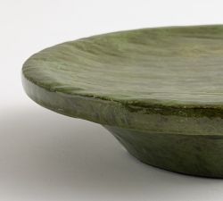 Green Glazed Ceramic Tray