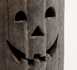 Terracotta Jack O'Lantern Hurricane Candle Holder