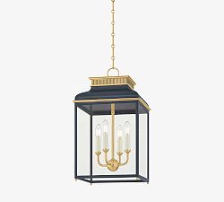 Tommy Metal Square Indoor/Outdoor Lantern Pendant (19")