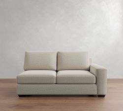 Open Box: Big Sur Square Arm Right Loveseat - Heathered Chenille Stone