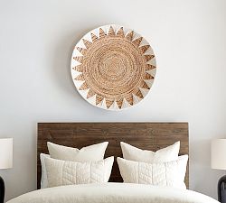 Open Box: Sunny Handwoven Large Basket Wall Art, Single - Natural/White
