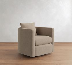 Open Box: Ayden Barrel Arm Swivel Armchair (32") - Performance Slub Weave Oatmeal