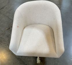 Open Box: Baldwin Upholstered Swivel Desk Chair, Performance Boucle Oatmeal